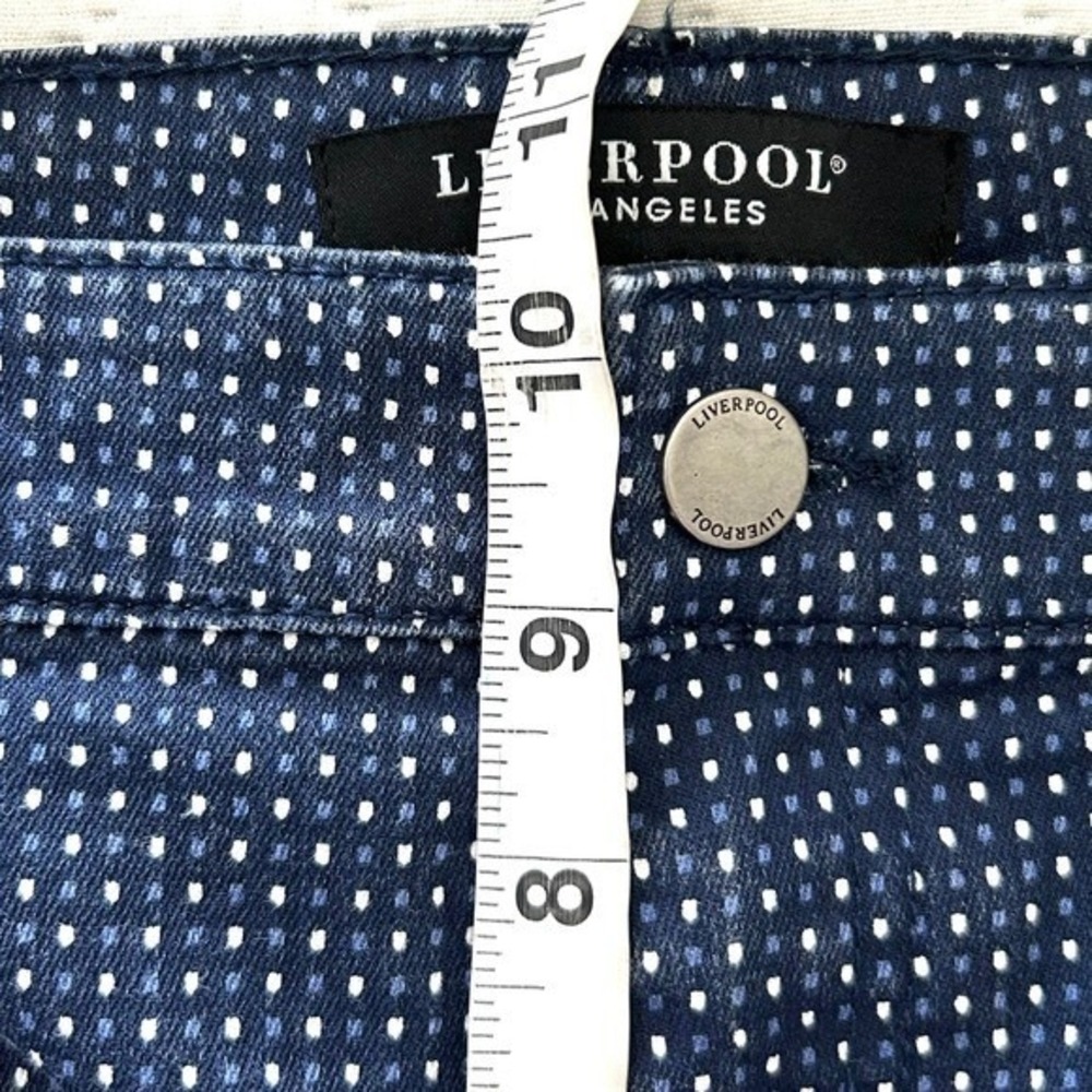 Liverpool LA Women's 10/30 Dot Print Mood Indigo Blue Dot Print Ankle Pants - Picture 7 of 9